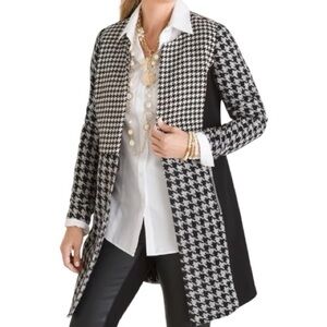 Chico’s Houndstooth Blazer, Jacket, Shacket, Coat, Plaid, Sz M, 8/10, Chico’s 1